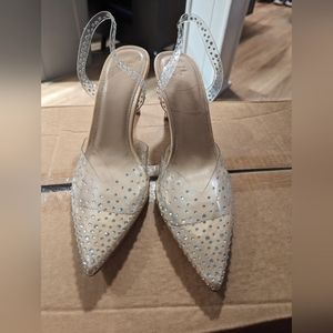 Rhinestone Translucent Pumps NWOT